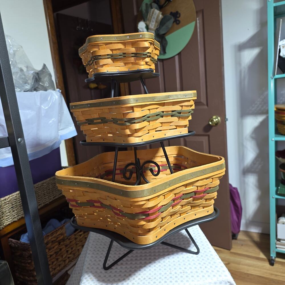 LONGABERGER 2001 SHINING STAR HOSTESS BASKET SET